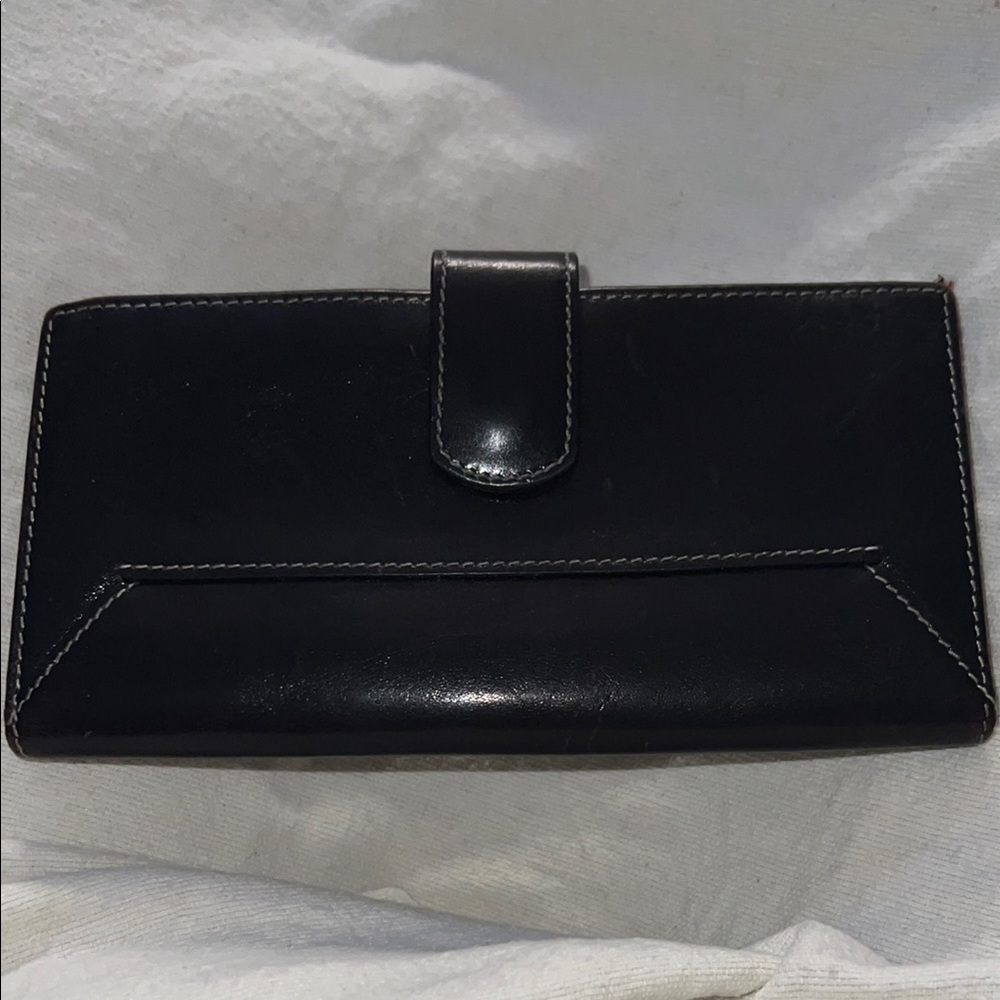 Black Leather Wallet w/ Red Interior​